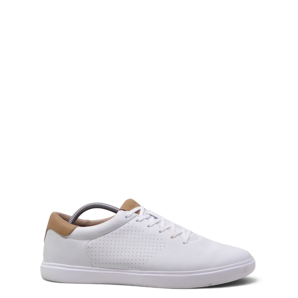 Cuater Mens Phenom Sneakers White Leather Perforated Low Top 10